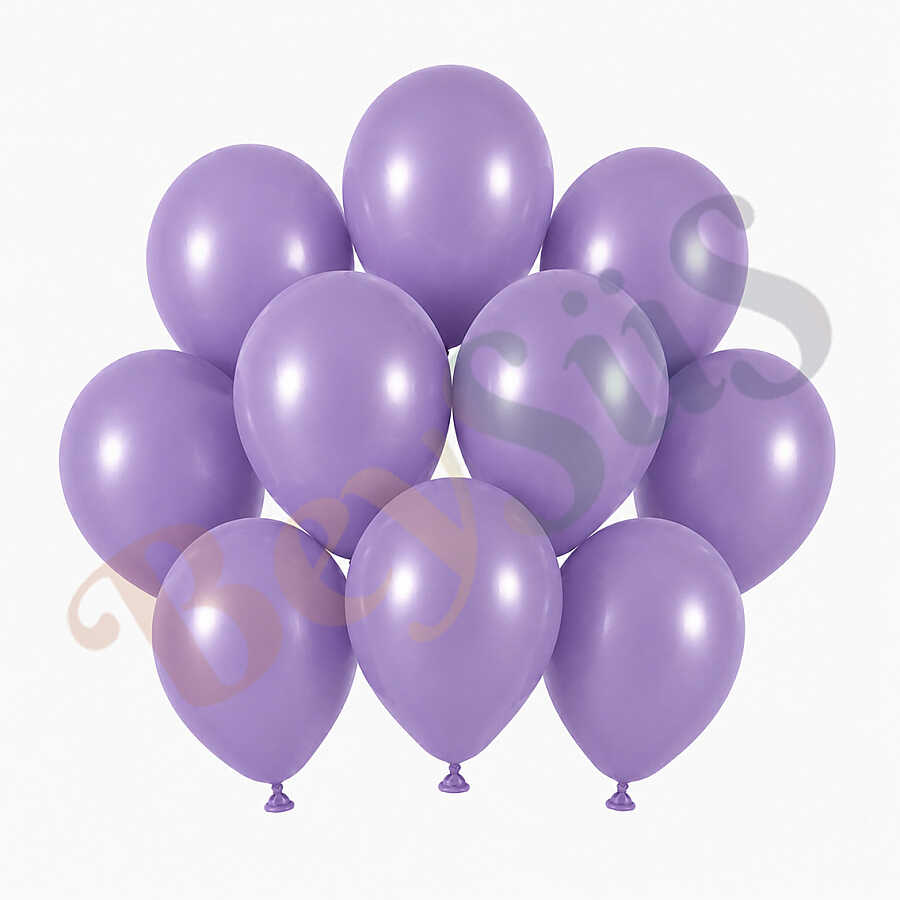 Lavanta Renk Lateks Retro Balon (13 cm) - 10 Adet