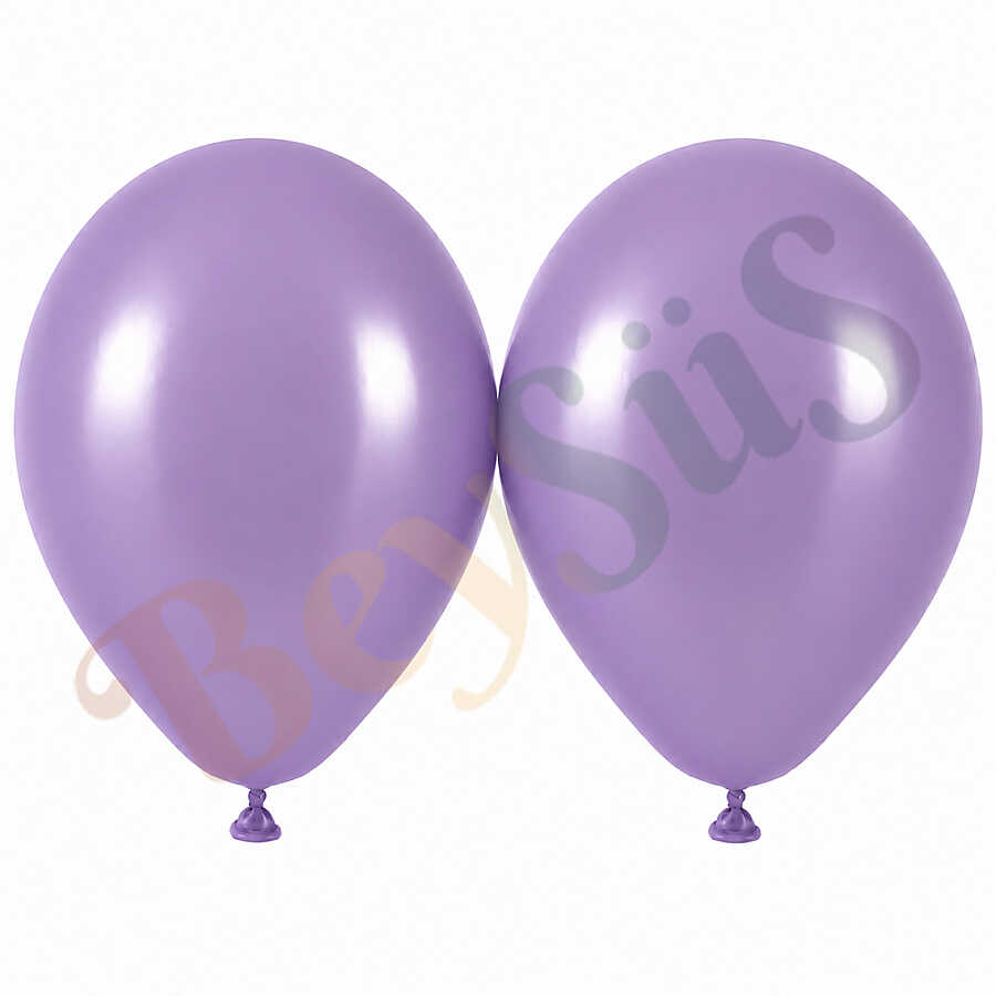 Lavanta Renk Lateks Retro Balon (50 cm) - 2 Adet
