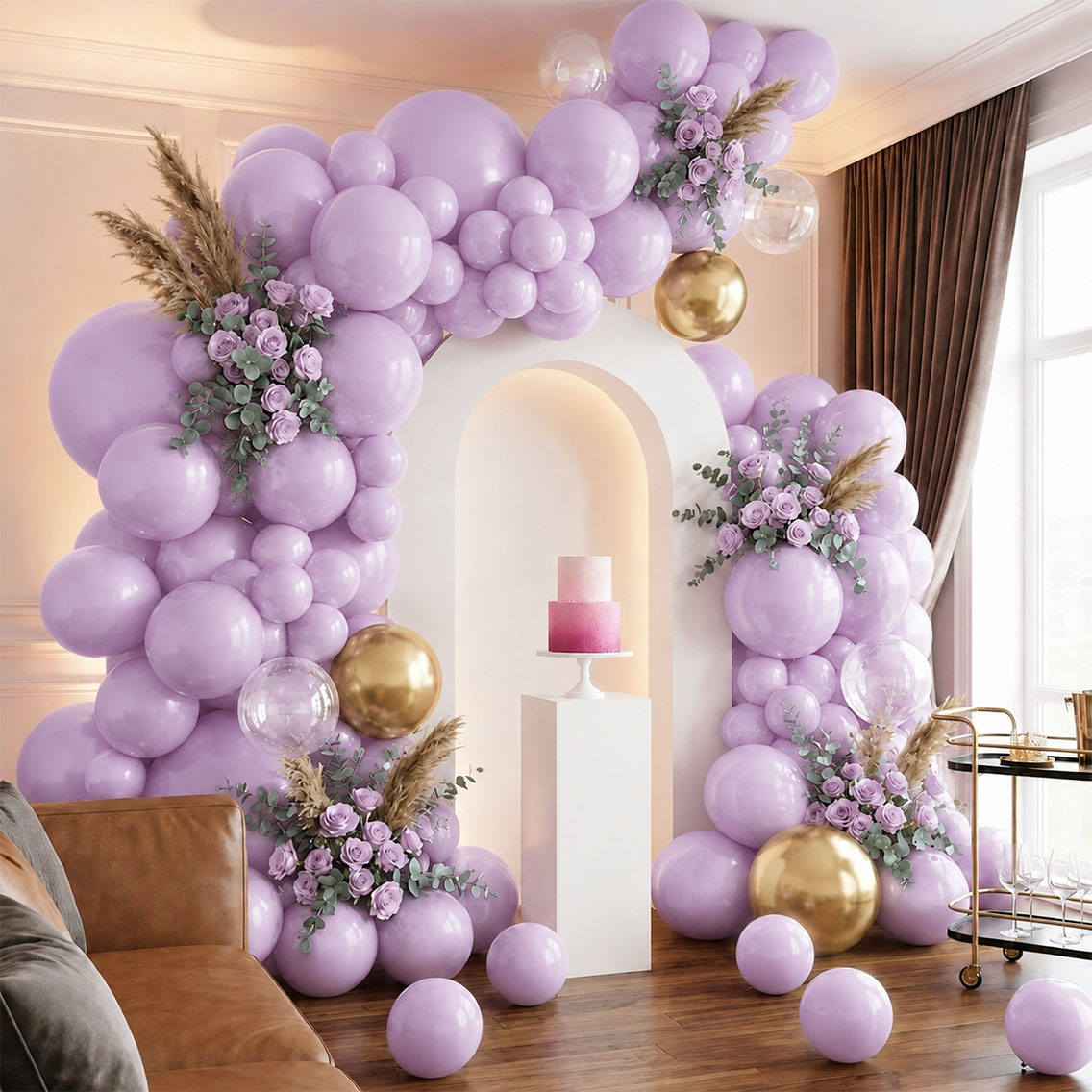 Lila Renk Lateks Metalik Balon (30 cm) - 100 Adet