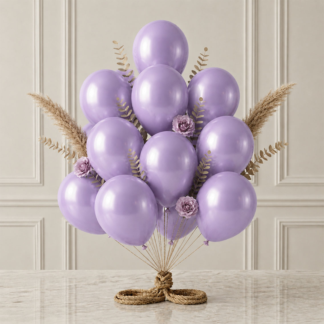 Lila Renk Lateks Metalik Balon (30 cm) - 12 Adet