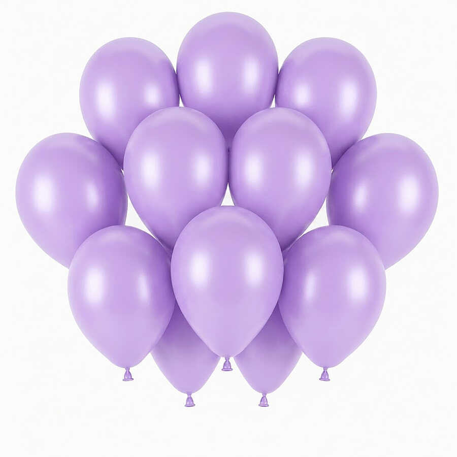 Lila Renk Lateks Pastel Balon (30 cm) - 12 Adet