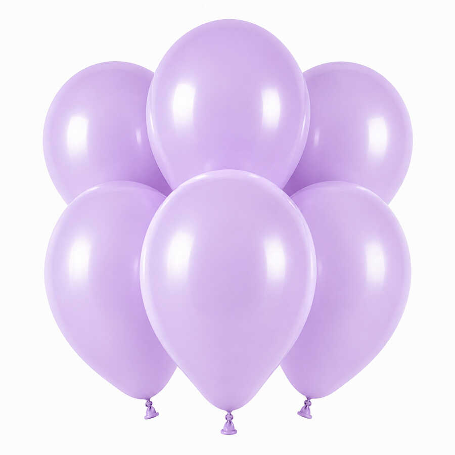 Lila Renk Lateks Pastel Balon (30 cm) - 6 Adet