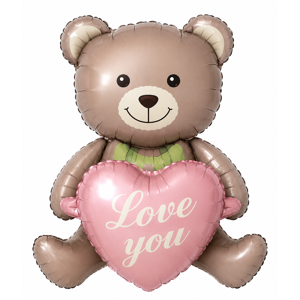 Love You Kalpli Ayıcık Oturan Folyo Balon