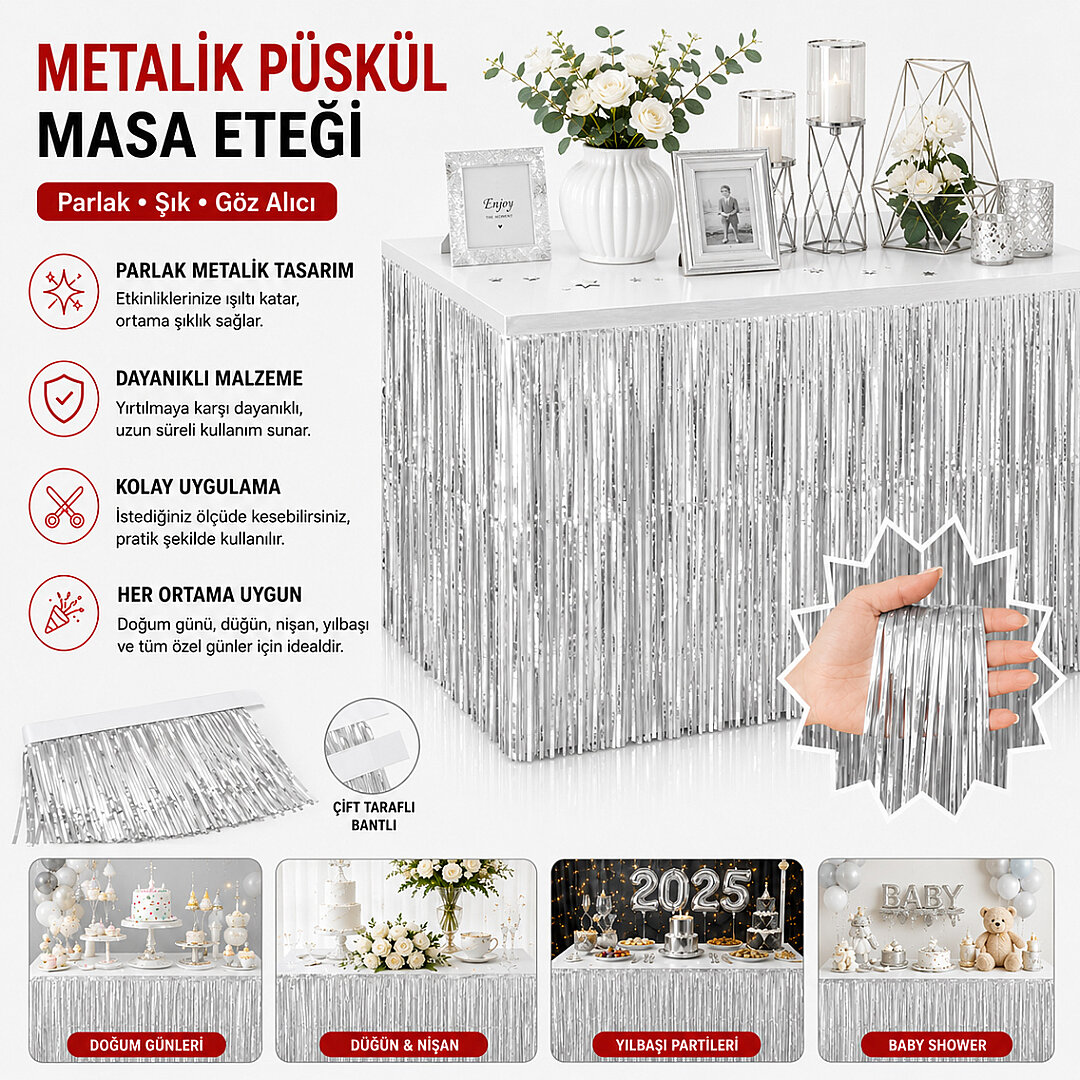 Masa Püskülü Beyaz 
