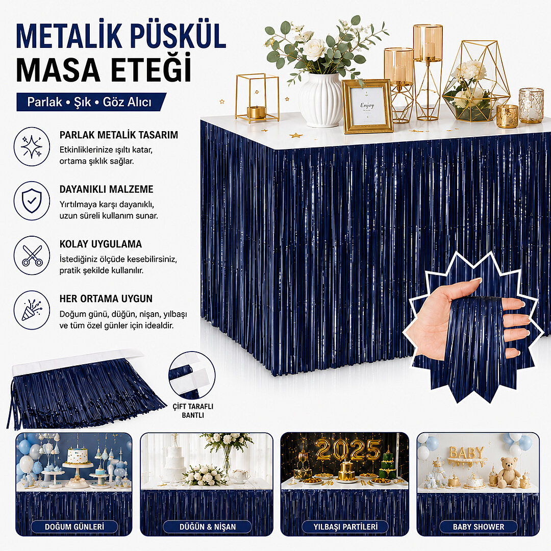 Masa Püskülü Lacivert 