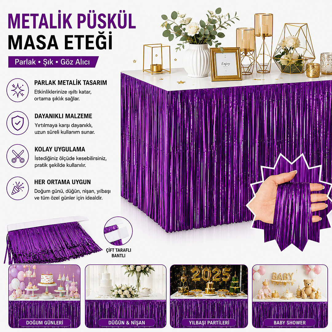 Masa Püskülü Mor 