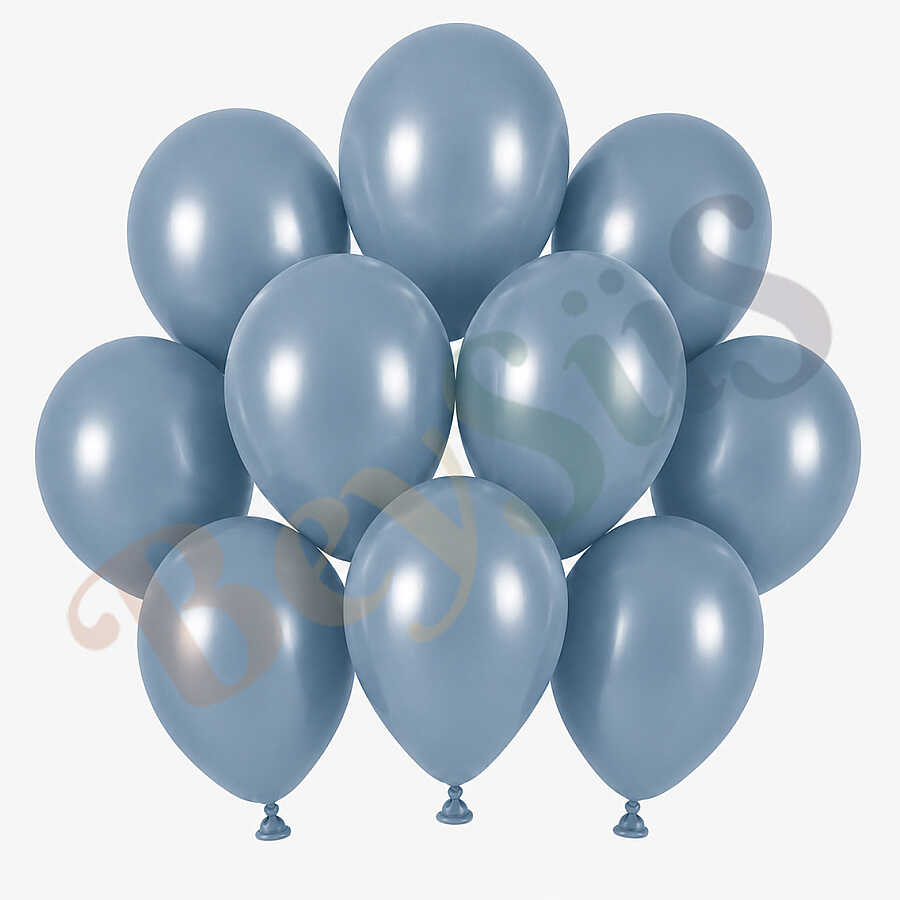 Mavi Cam Renk Lateks Retro Balon (13 cm) - 10 Adet