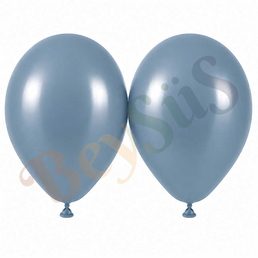 Mavi Cam Renk Lateks Retro Balon (50 cm) - 2 Adet