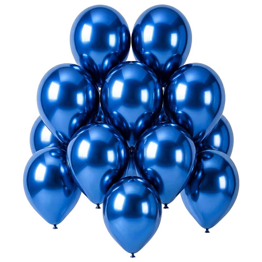 Mavi Renk Lateks krom Balon (30 cm) - 12 Adet
