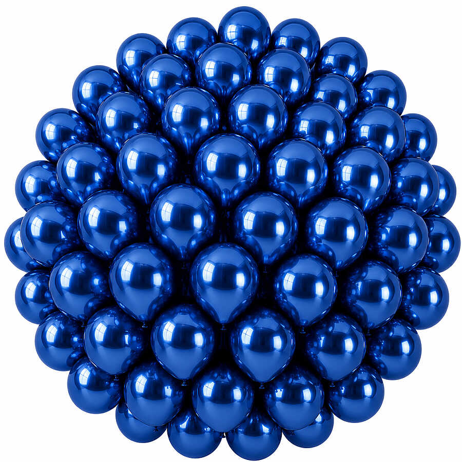Mavi Renk Lateks krom Balon (30 cm) - 50 Adet