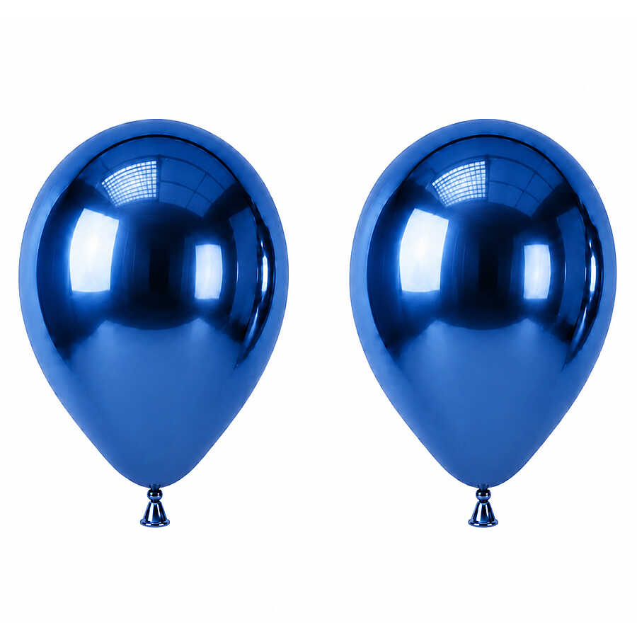 Mavi Renk Lateks krom Balon (45 cm) - 2 Adet