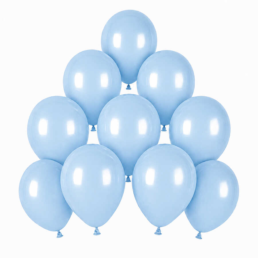 Mavi Renk Lateks makaron Balon (15 cm) - 10 Adet