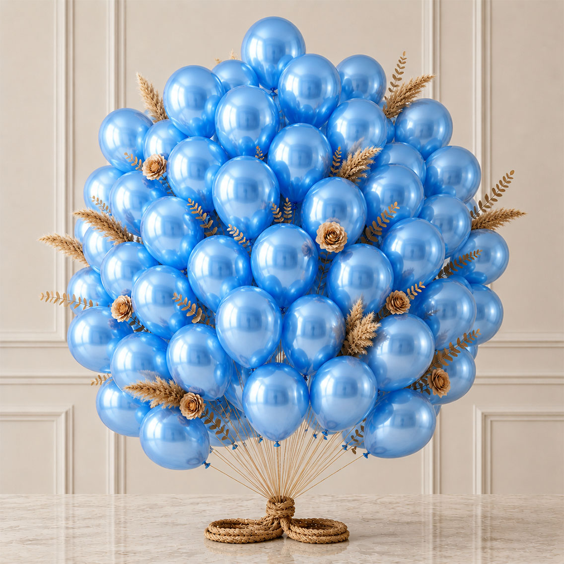 Mavi Renk Lateks Metalik Balon (30 cm) - 50 Adet
