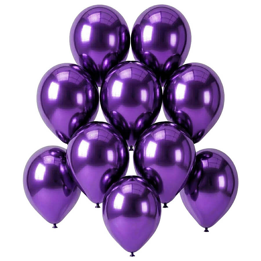 Mor Renk Lateks krom Balon (15 cm) - 10 Adet
