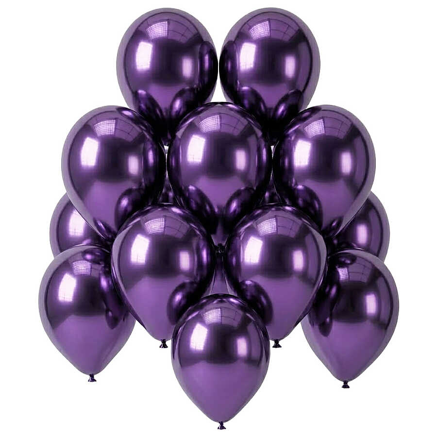 Mor Renk Lateks krom Balon (30 cm) - 12 Adet