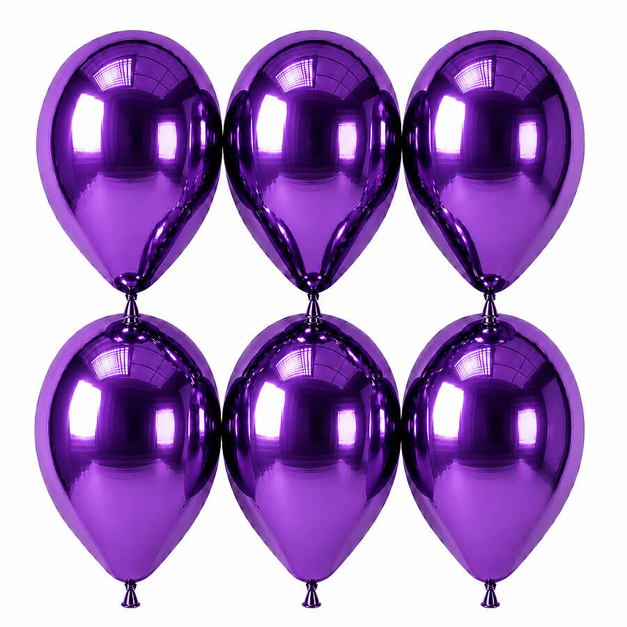 Mor Renk Lateks krom Balon (30 cm) - 6 Adet
