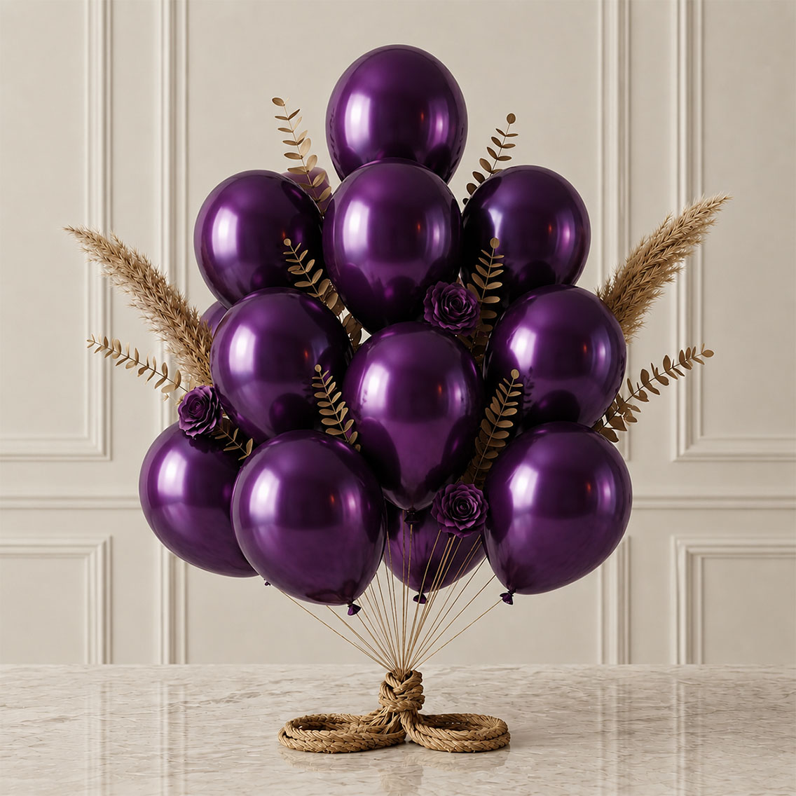 Mor Renk Lateks Metalik Balon (30 cm) - 12 Adet