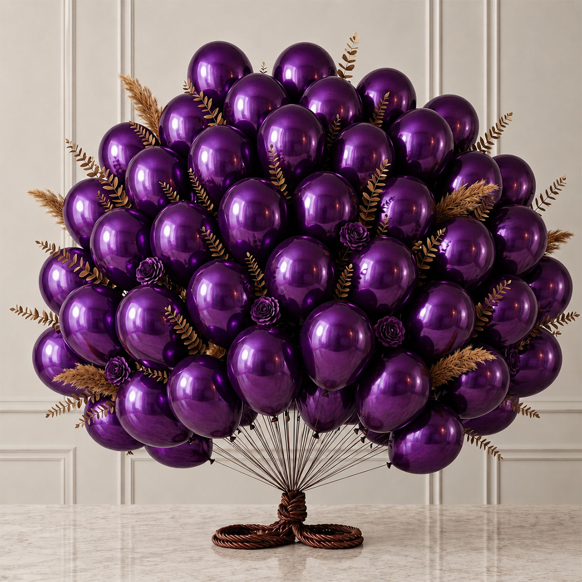 Mor Renk Lateks Metalik Balon (30 cm) - 50 Adet