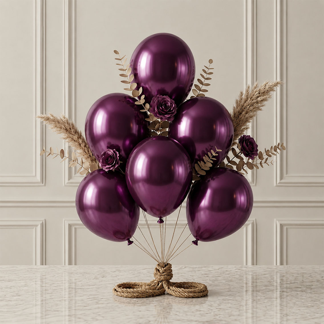 Mor Renk Lateks Metalik Balon (30 cm) - 6 Adet