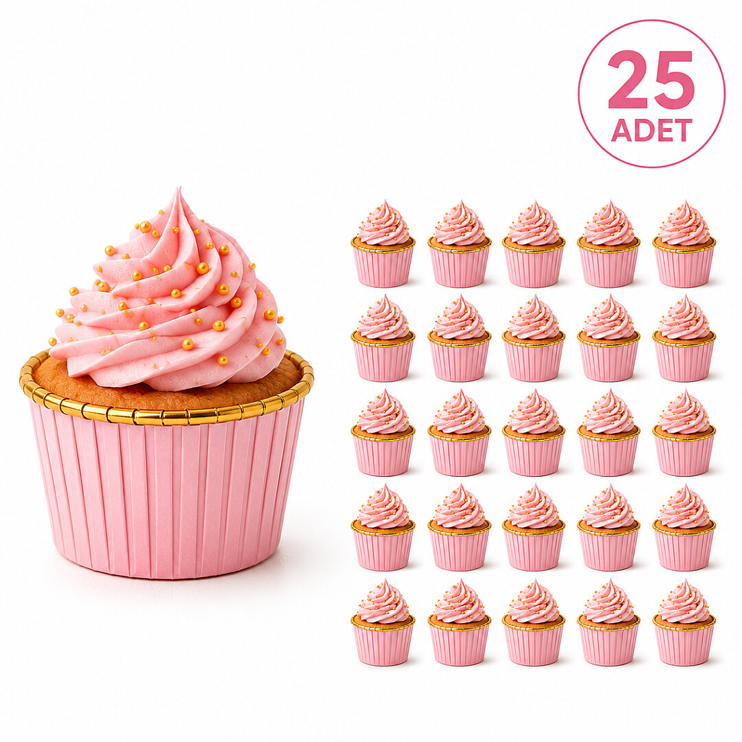 Muffin Kalıbı 25'li Pembe - Beysüs (1)