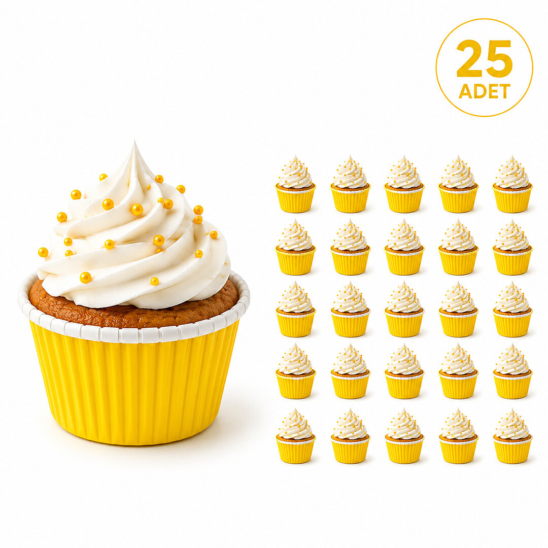 Muffin Kalıbı 25'li Sarı - Beysüs (1)