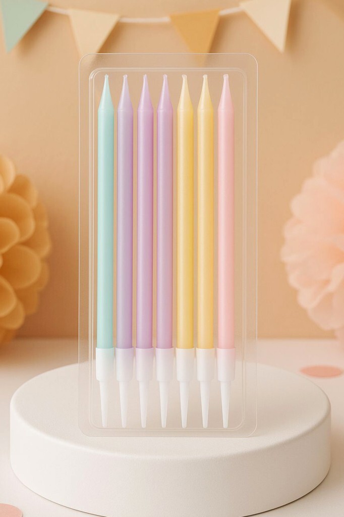 Mum Çubuk Renkli Pasta Mumu 8 li - 2