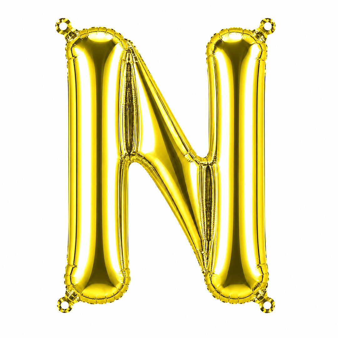 N Harfi Folyo Balon Altın Rengi (100 cm) 