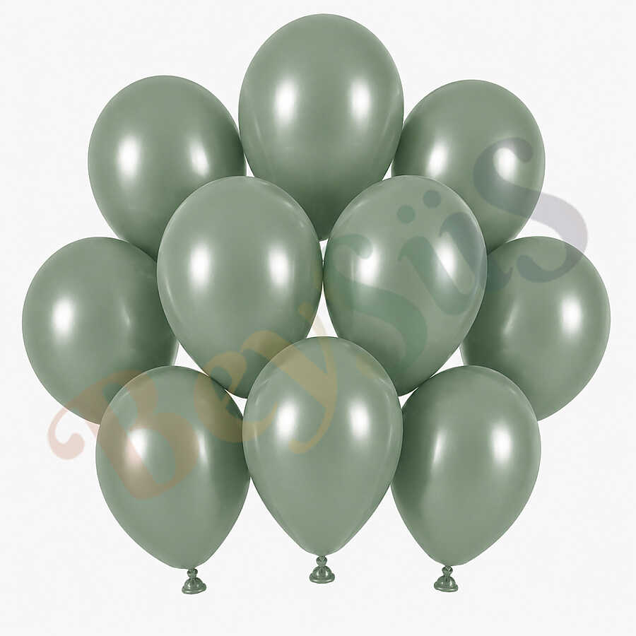 Okaliptus Renk Lateks Retro Balon (13 cm) - 10 Adet