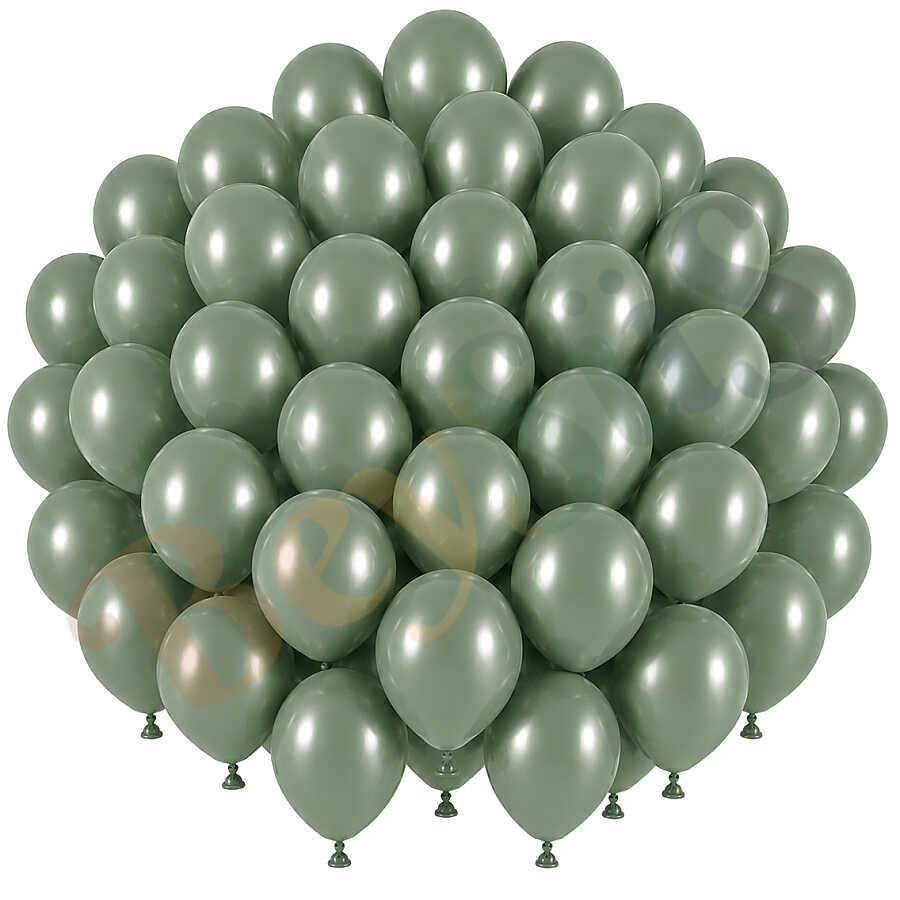 Okaliptus Renk Lateks Retro Balon (30 cm) - 50 Adet