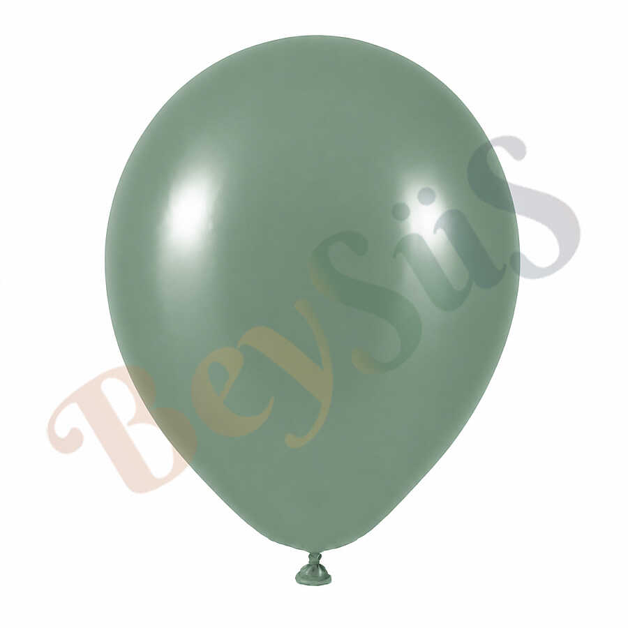 Okaliptus Renk Lateks Retro Balon (60 cm) - 1 Adet