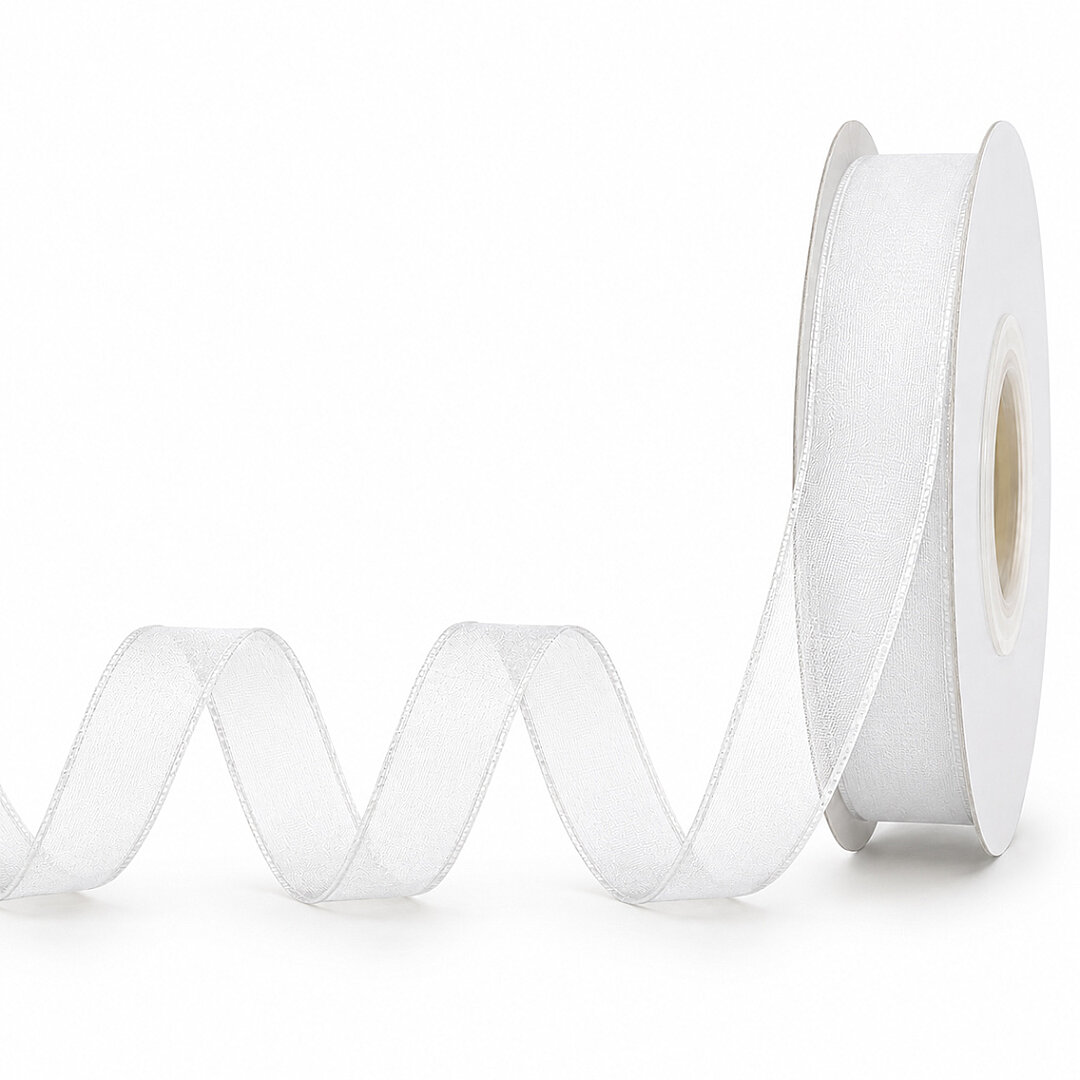 Organze Kurdele 10 mm Beyaz 