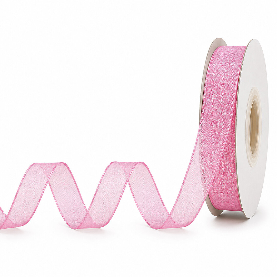 Organze Kurdele 10 mm Pembe 