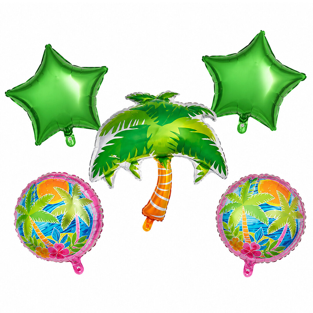 Palmiye Temalı 5'li Folyo Balon Set 