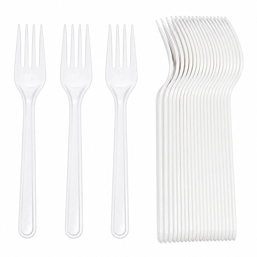 Parti Çatalı Lüks Plastik Beyaz 24 Adet 