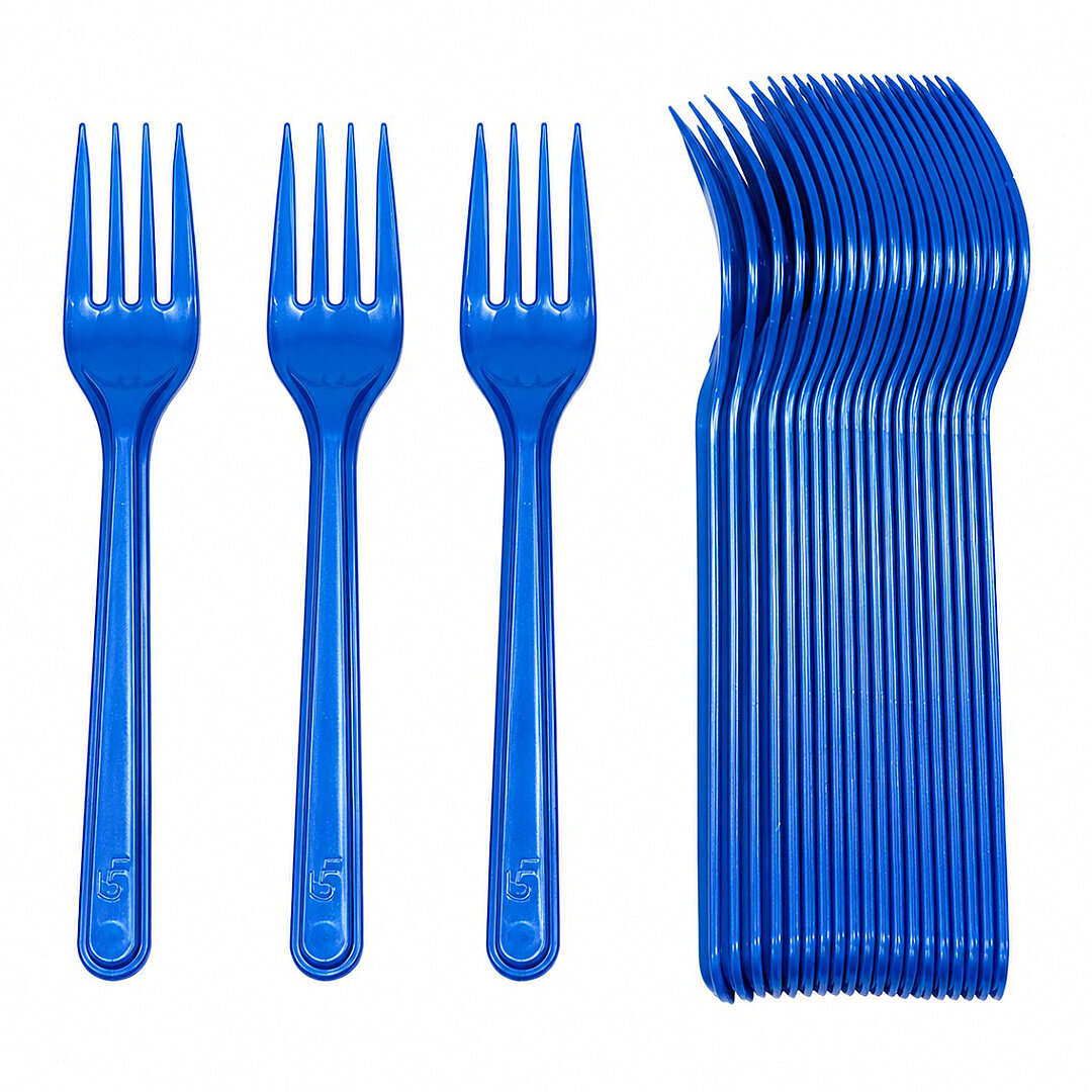Parti Çatalı Lüks Plastik Lacivert 24 Adet 