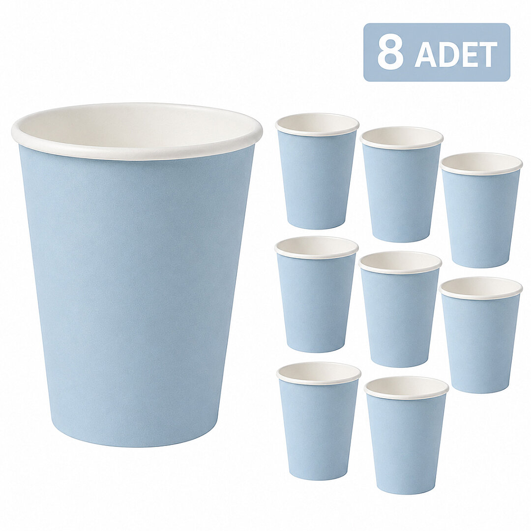 Parti Kağıt Bardak 8'li Mavi 