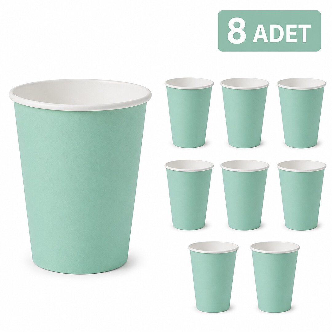 Parti Kağıt Bardak 8'li Yeşil 