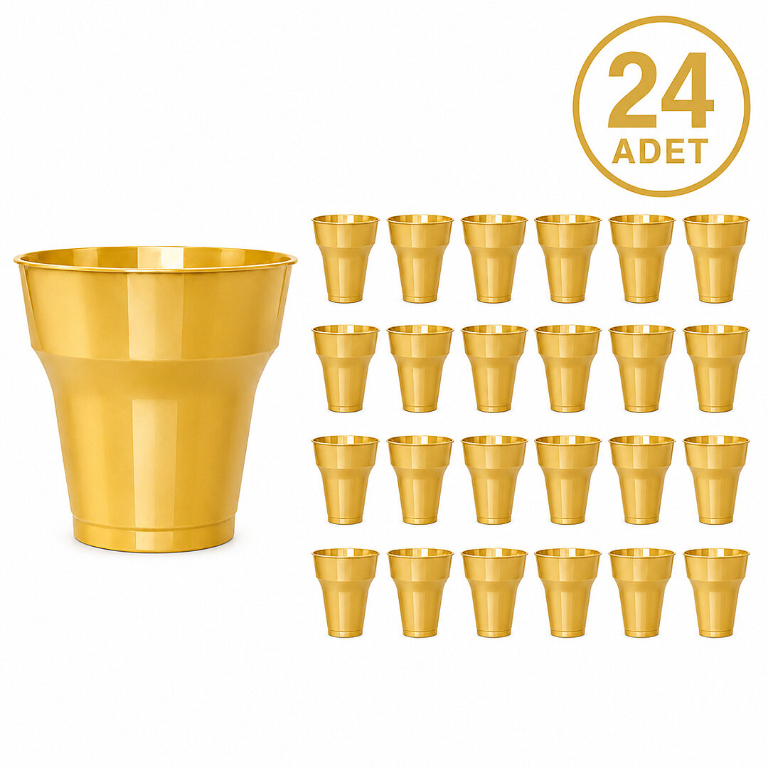 Parti Plastik Bardak 24'lü Gold 