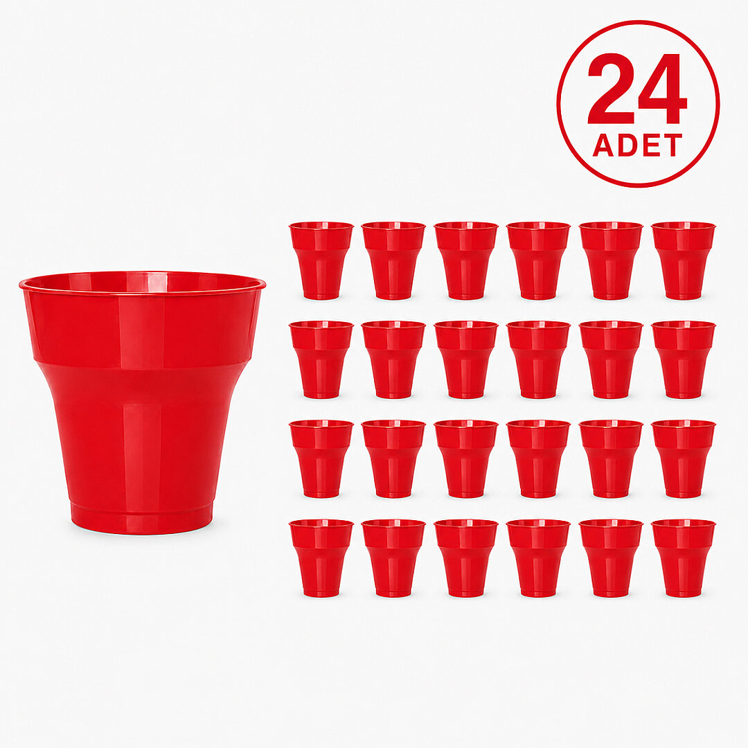 Parti Plastik Bardak 24'lü Kırmızı 