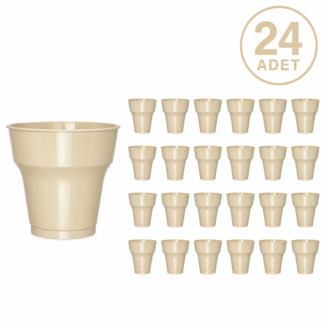 Parti Plastik Bardak 24'lü Krem 