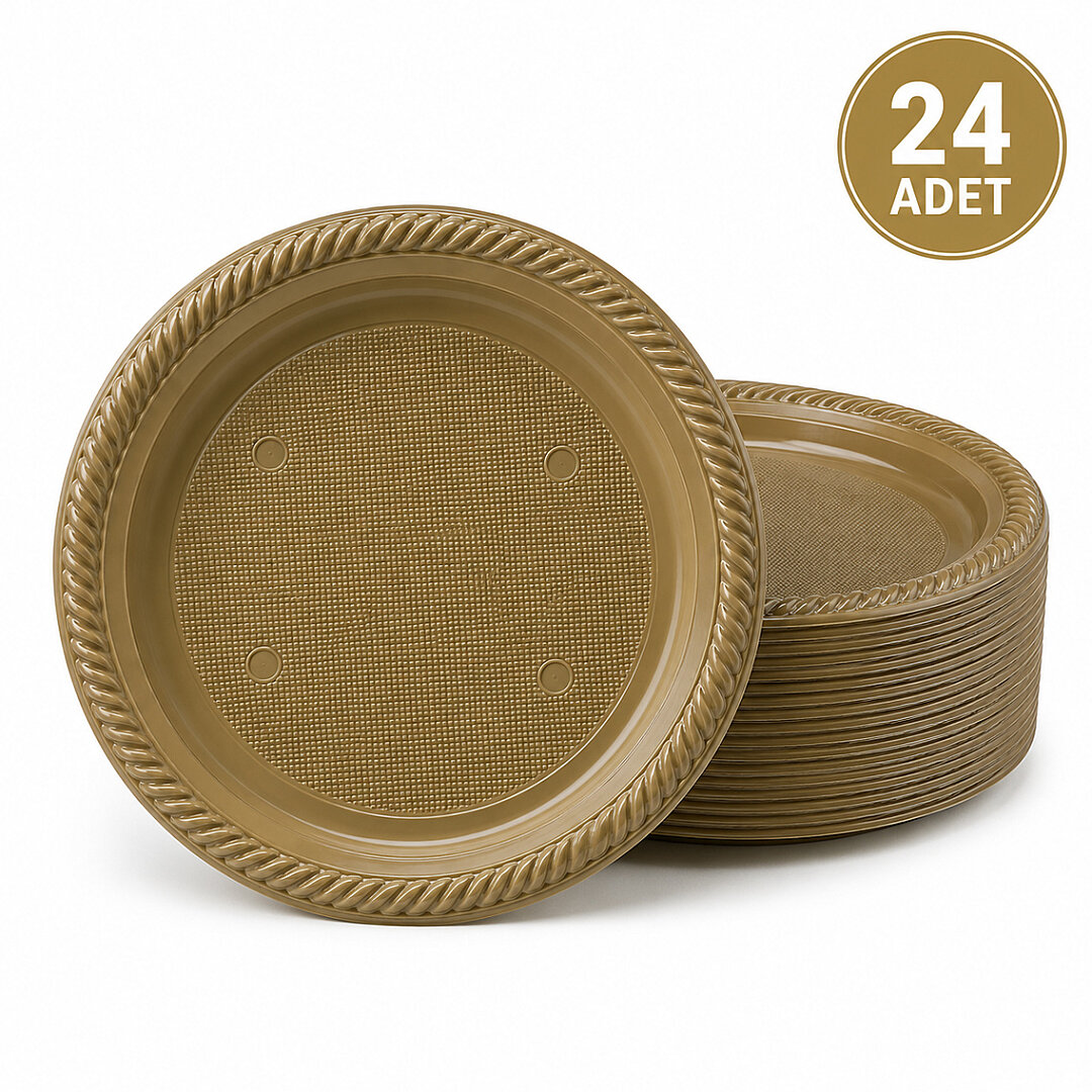Parti Plastik Tabak 24'lü Gold - Beysüs