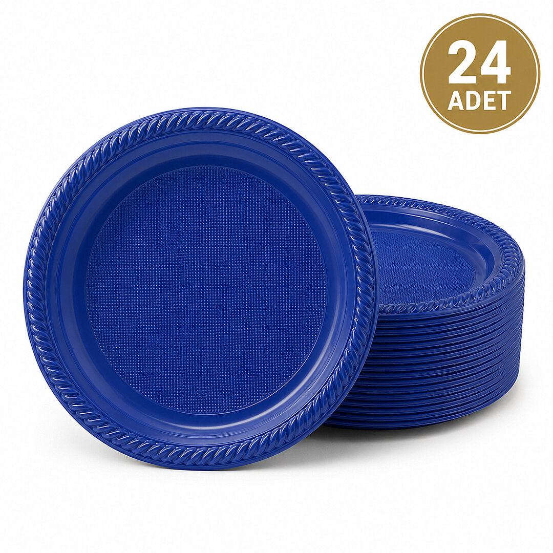 Parti Plastik Tabak 24'lü Lacivert 