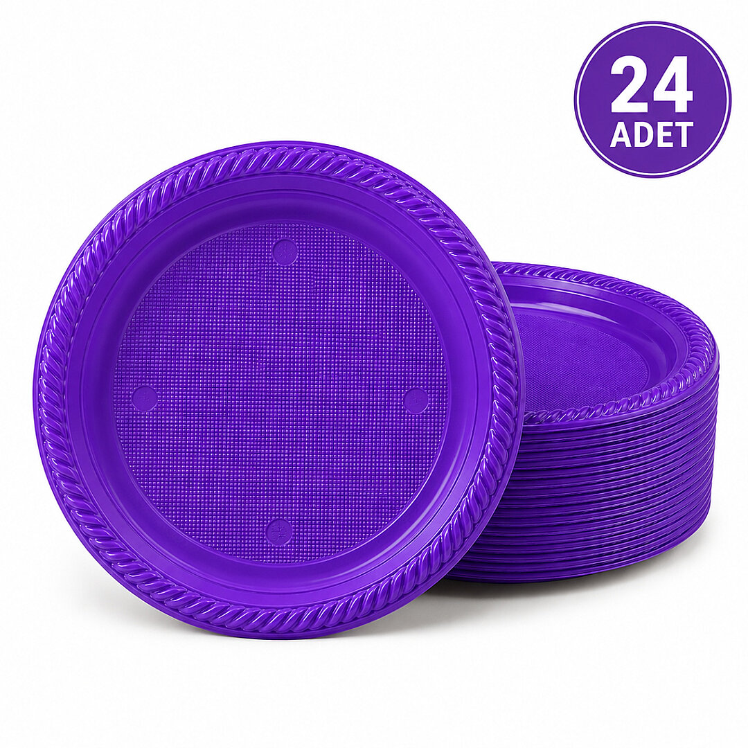 Parti Plastik Tabak 24'lü Mor 