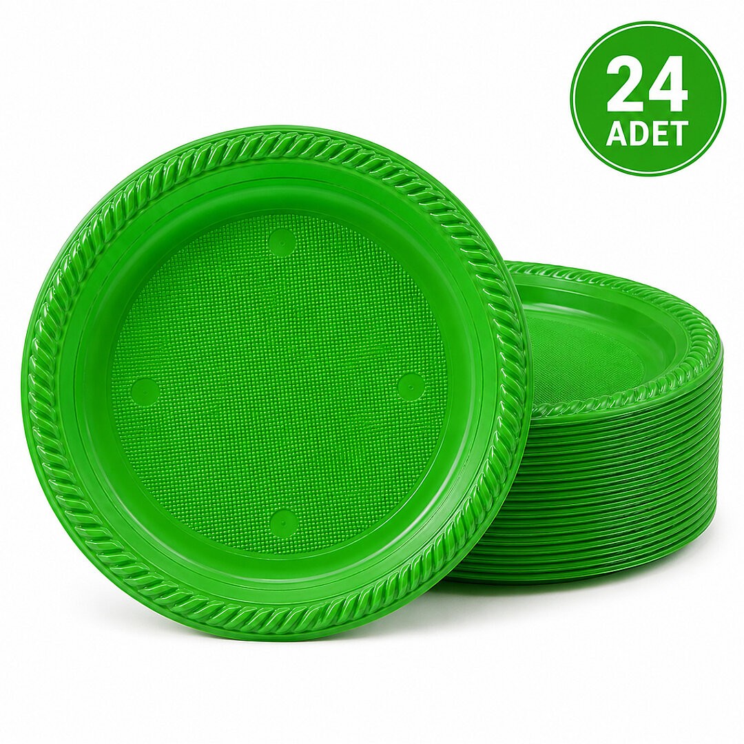 Parti Plastik Tabak 24'lü Yeşil 