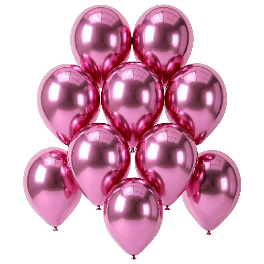 Pembe Renk Lateks krom Balon (15 cm) - 10 Adet