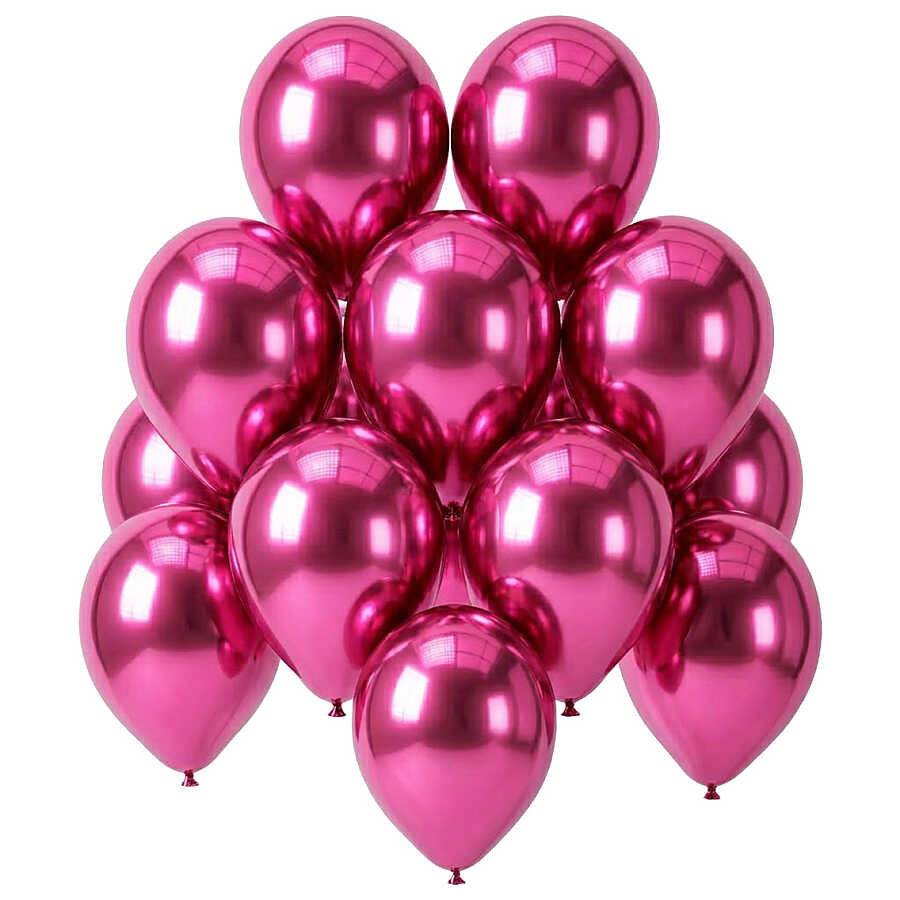 Pembe Renk Lateks krom Balon (30 cm) - 12 Adet