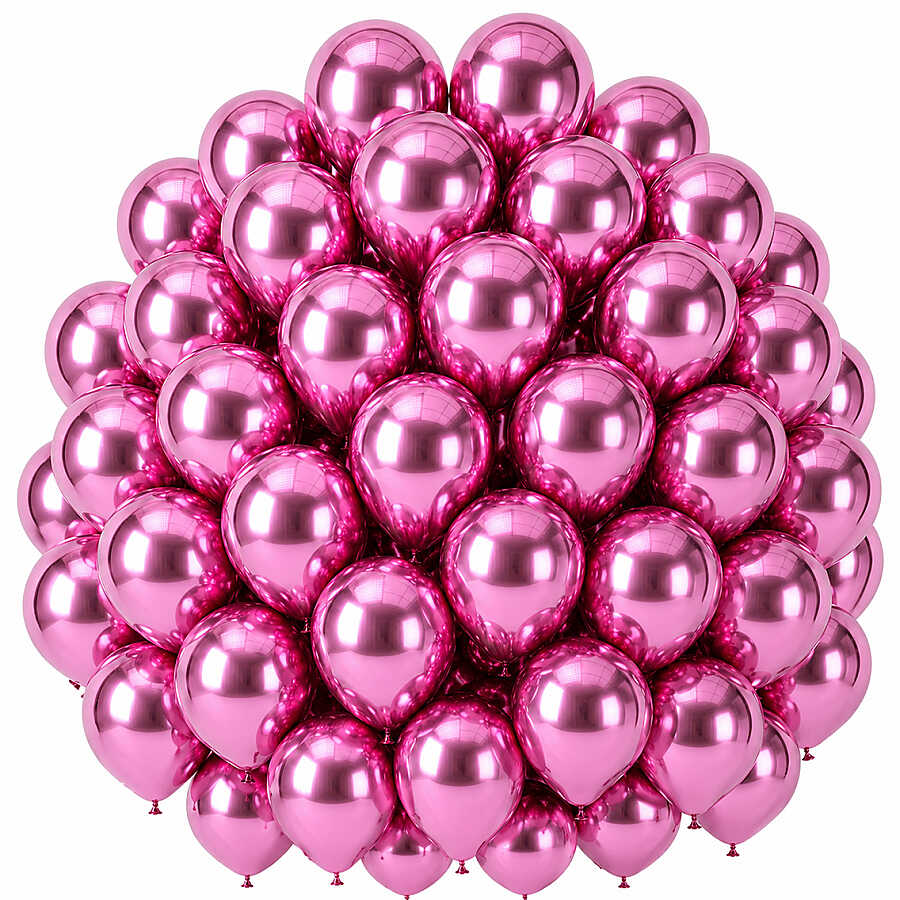 Pembe Renk Lateks krom Balon (30 cm) - 50 Adet