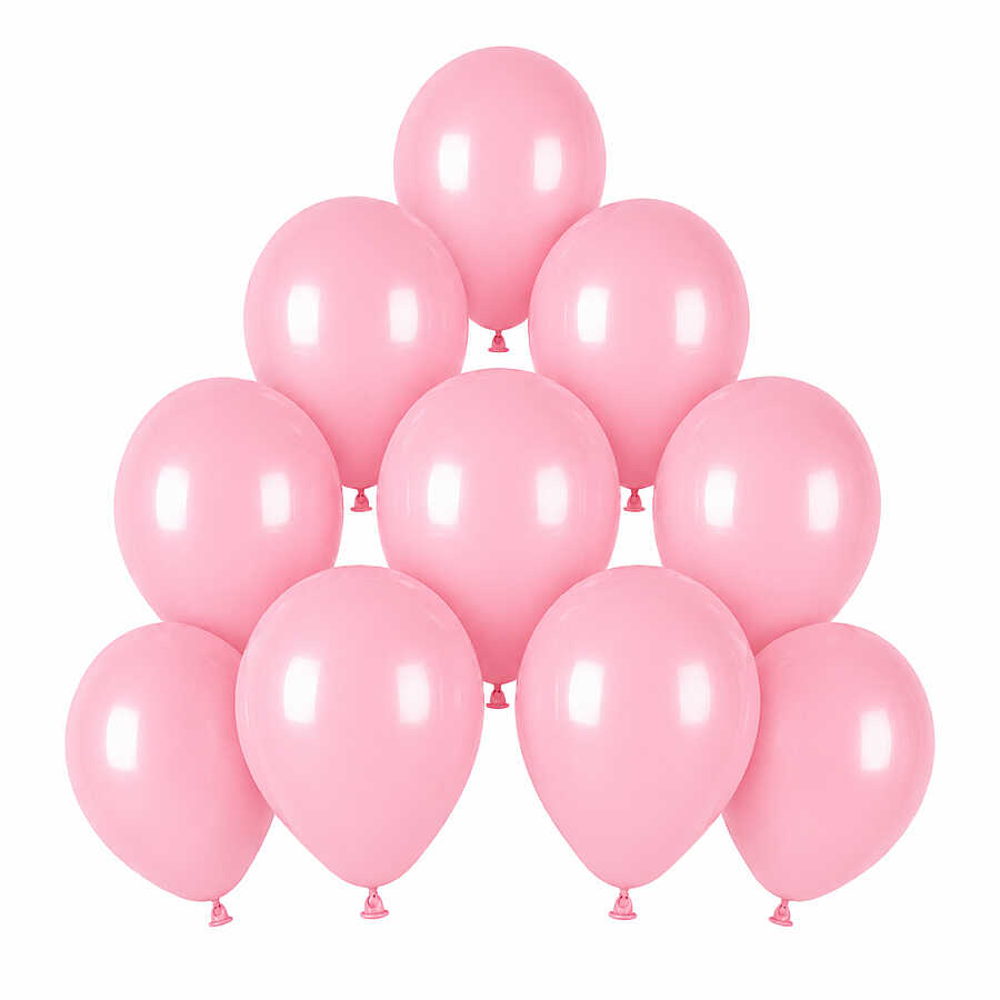 Pembe Renk Lateks makaron Balon (15 cm) - 10 Adet