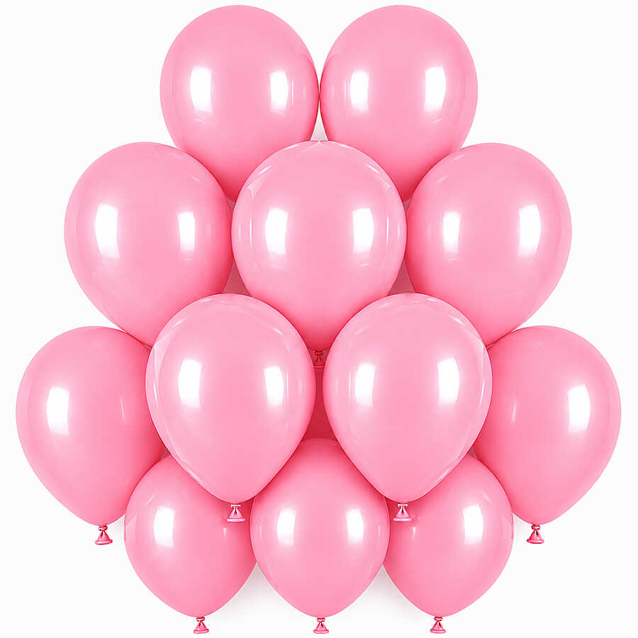 Pembe Renk Lateks makaron Balon (30 cm) - 12 Adet