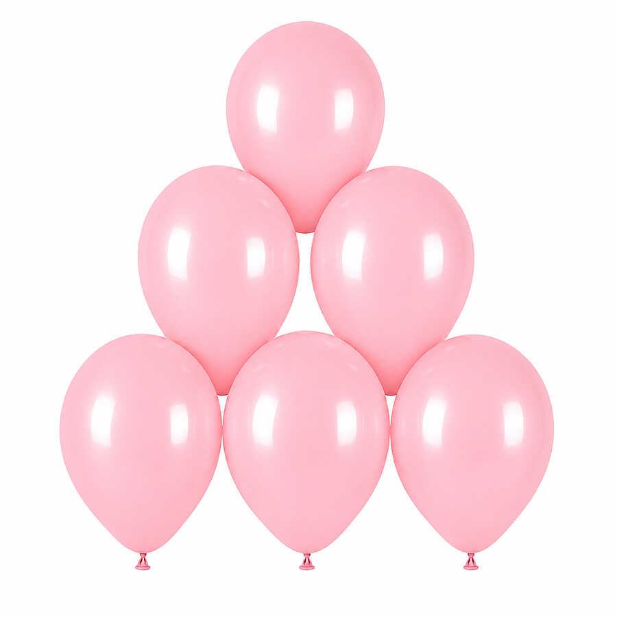 Pembe Renk Lateks makaron Balon (30 cm) - 6 Adet